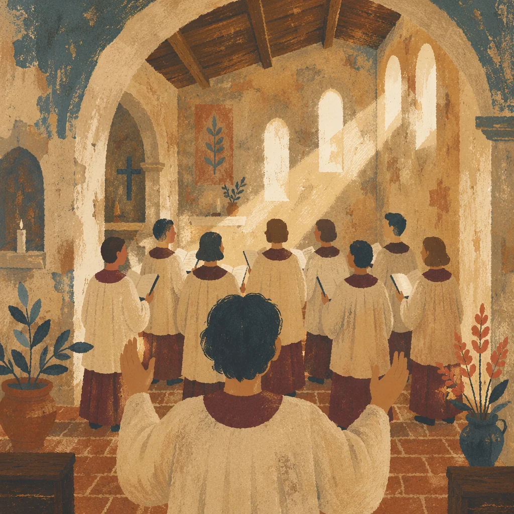 Church Choir in Weathered Chapel Robes