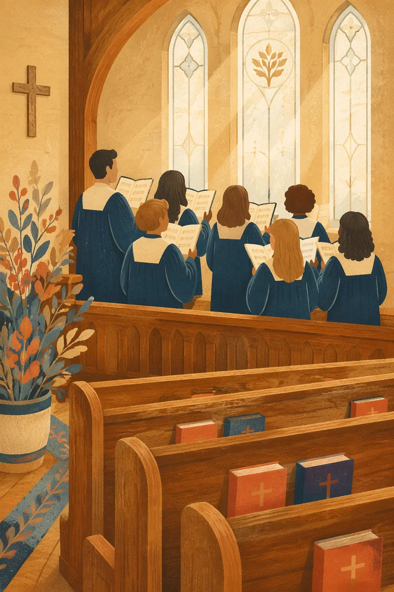 Church Choir Singing in Morning Light