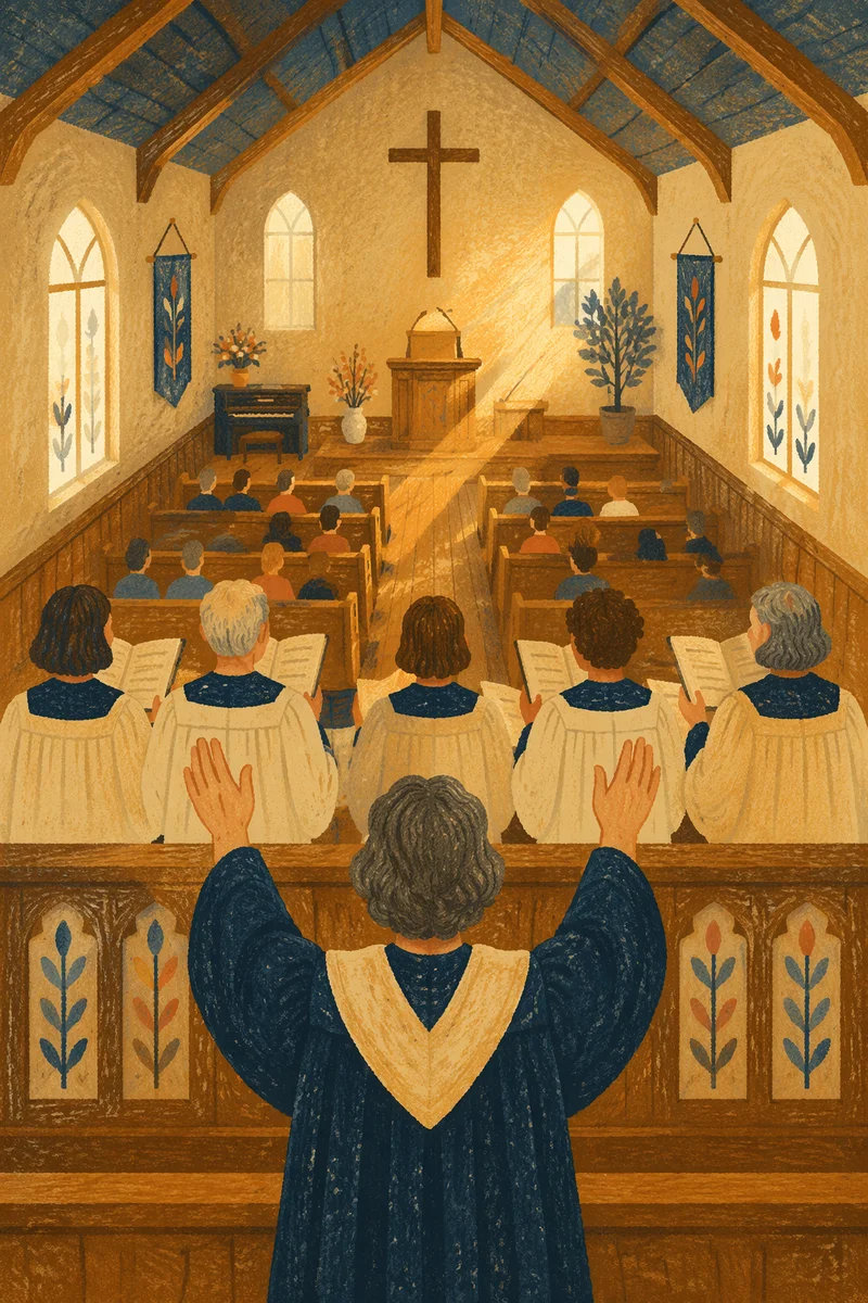 Church Choir Singing in Robes
