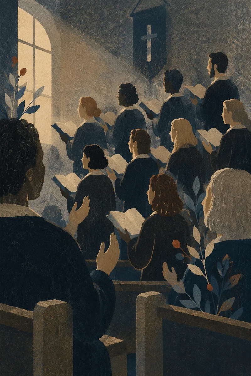 Church Choir in Evening Worship Service