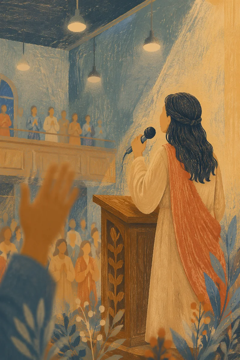 Choir Worship in Modest Church Sanctuary