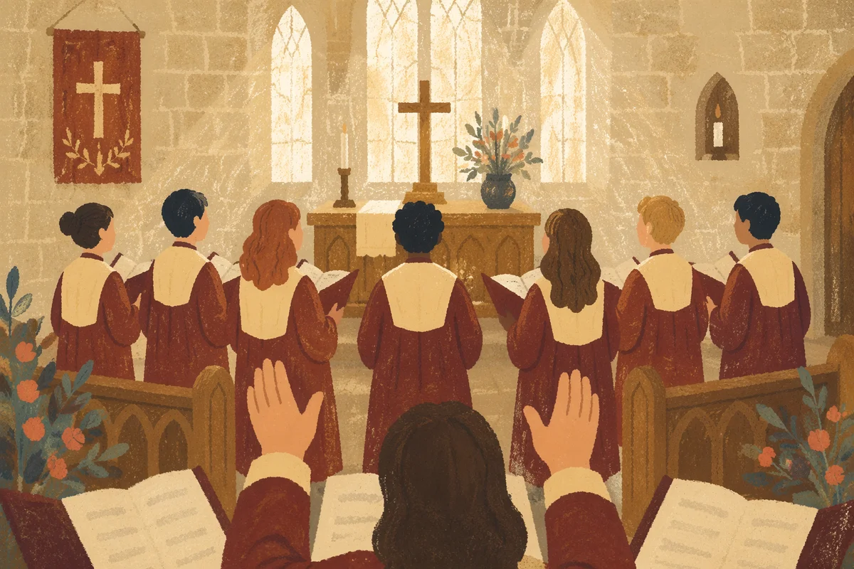 Church Choir Singing in Morning Light