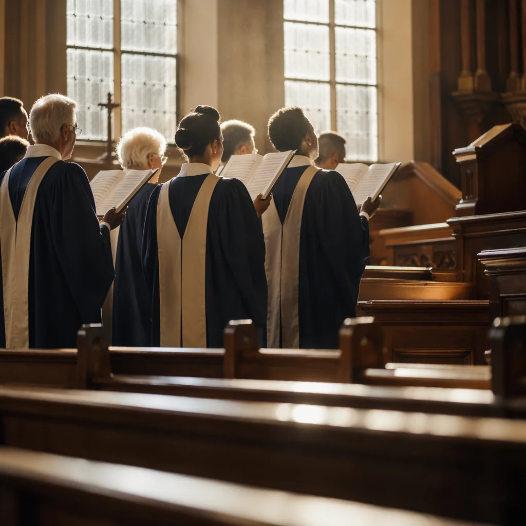 Church Choir Singing in Morning Light
