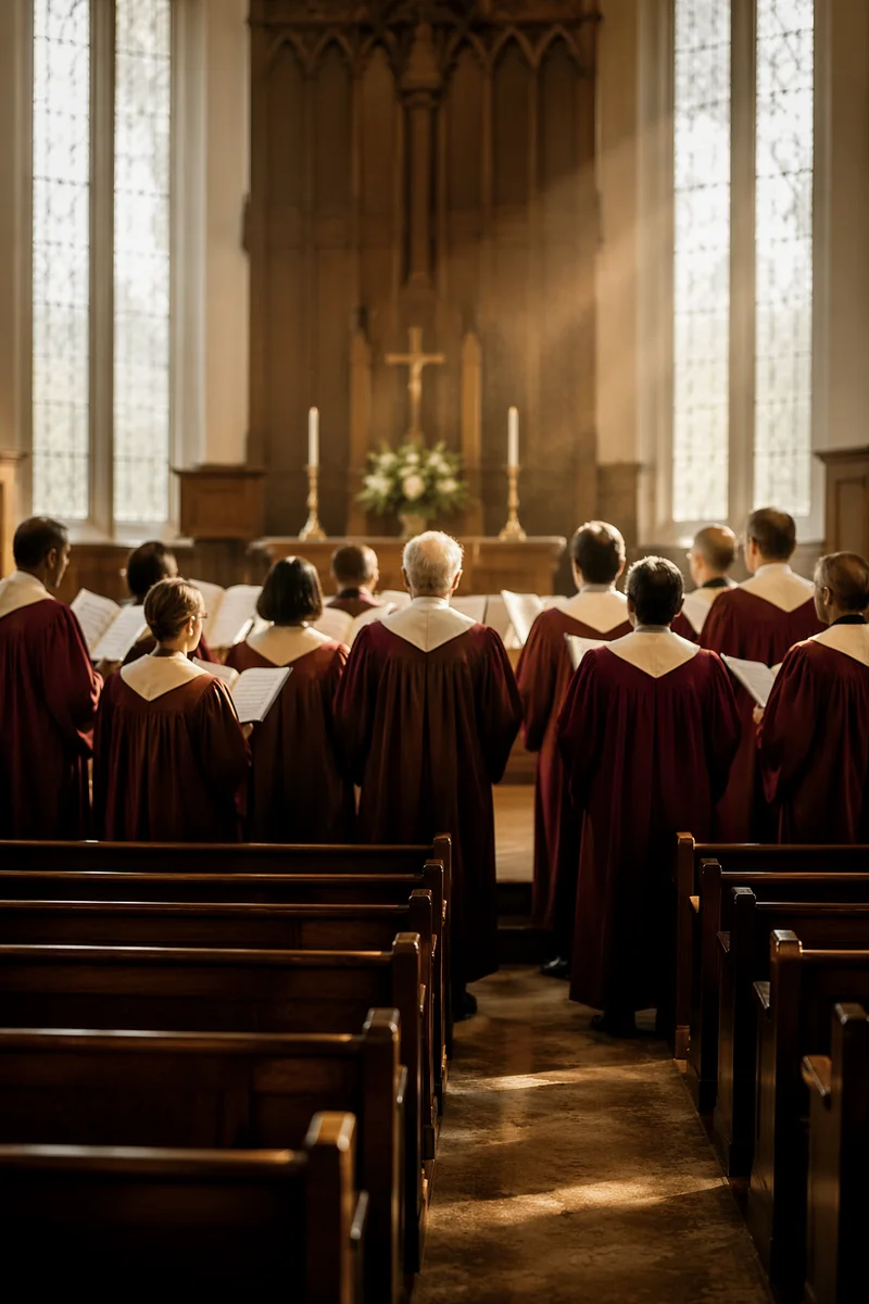 Church Choir Singing in Morning Light
