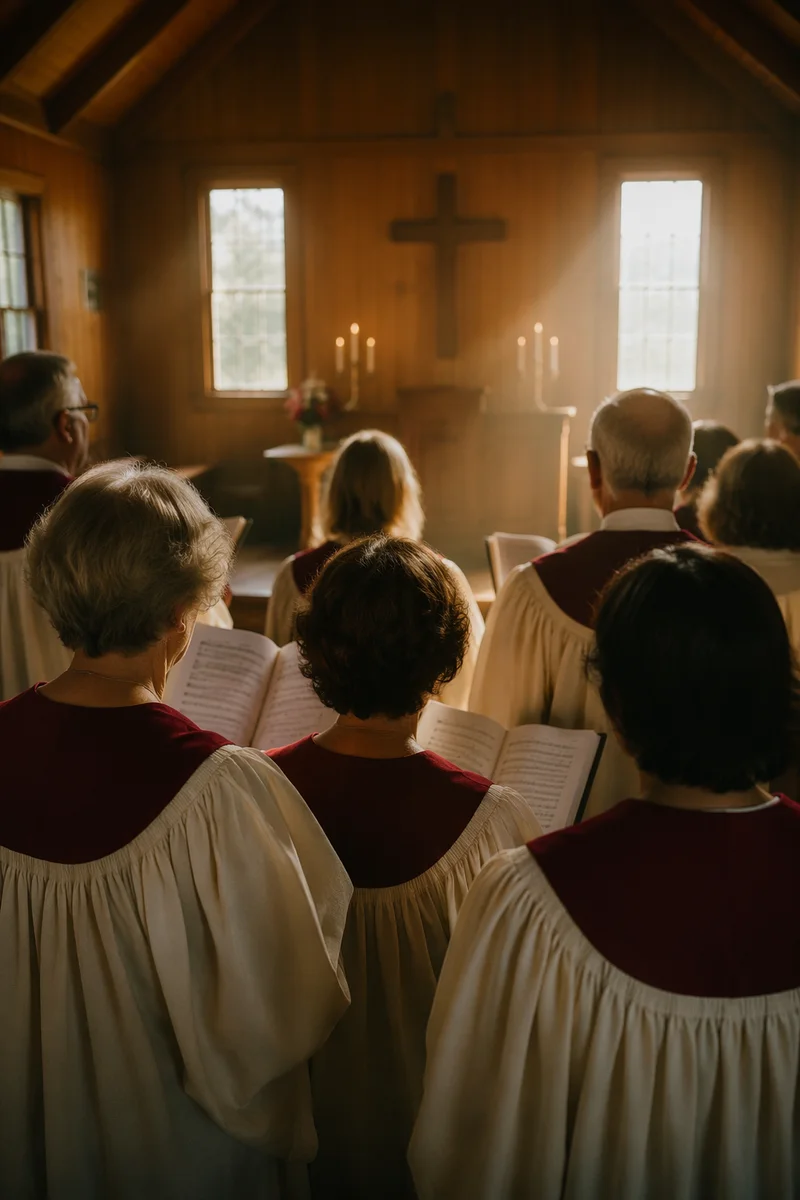 Church Choir Singing in Morning Chapel