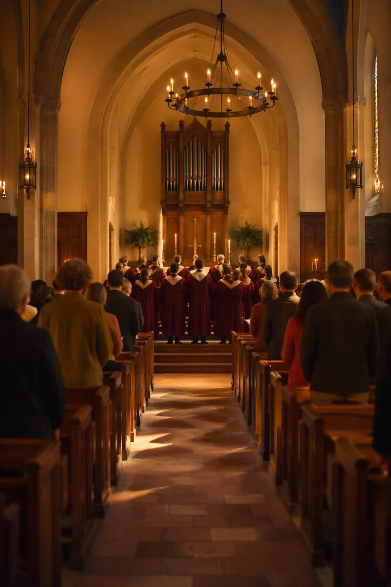 Choir Singing in Warm Stone Church