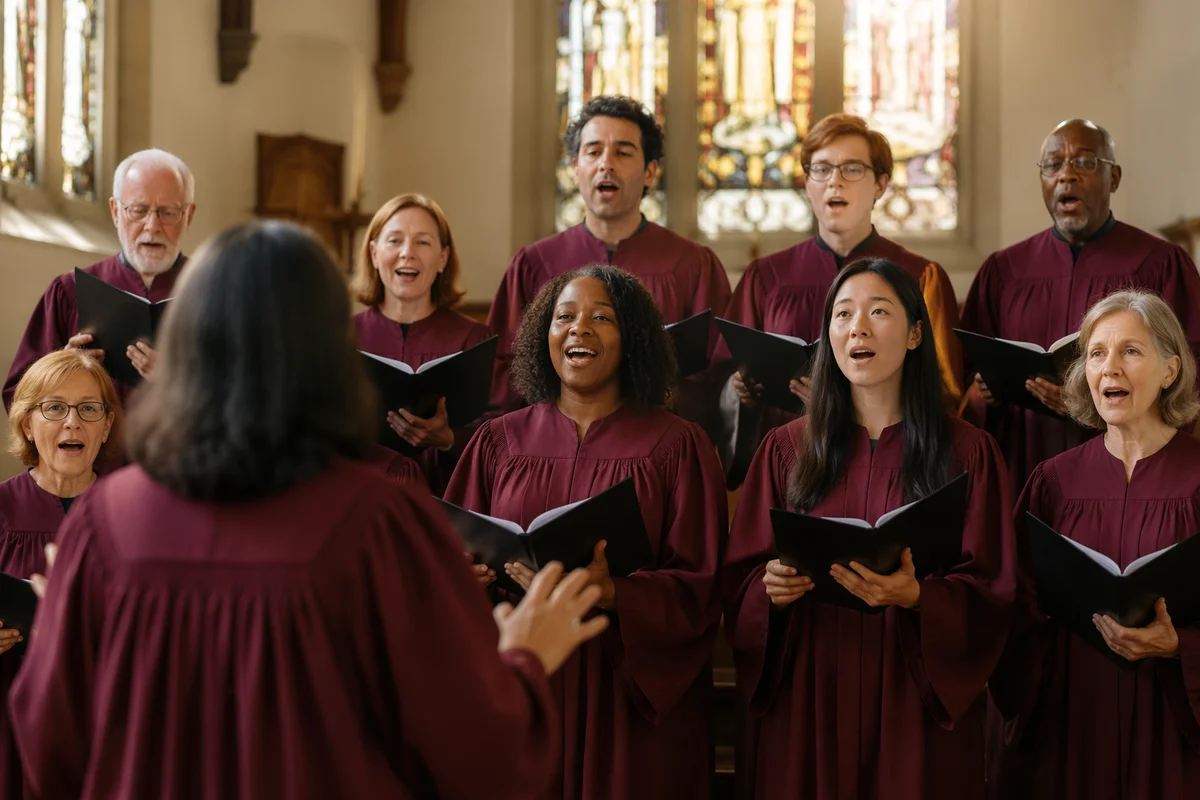 Church Choir Singing in Morning Light
