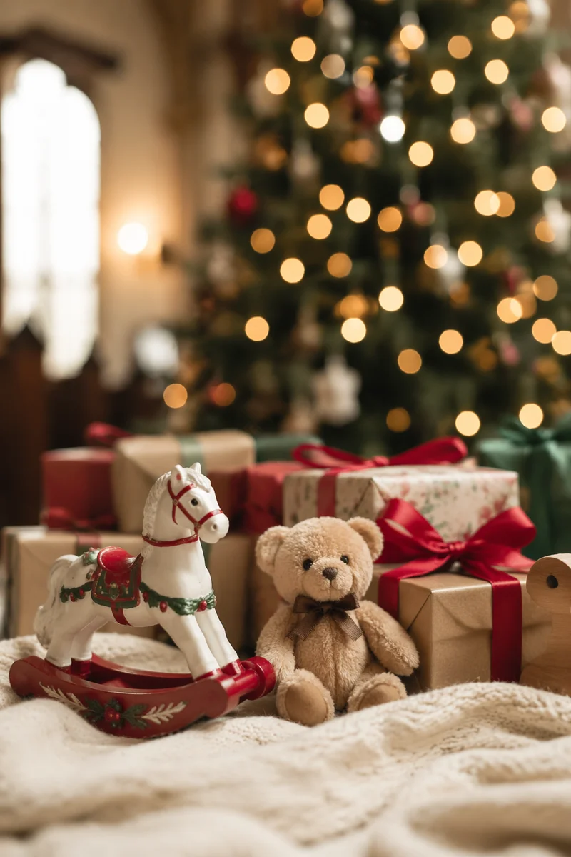 Christmas Toy Drive Gifts in Church Foyer