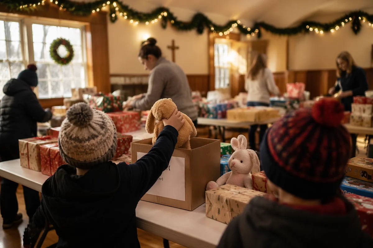 Christmas Toy Drive in Church Hall