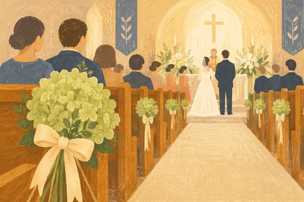 Church Aisle with Wedding Altar Glow