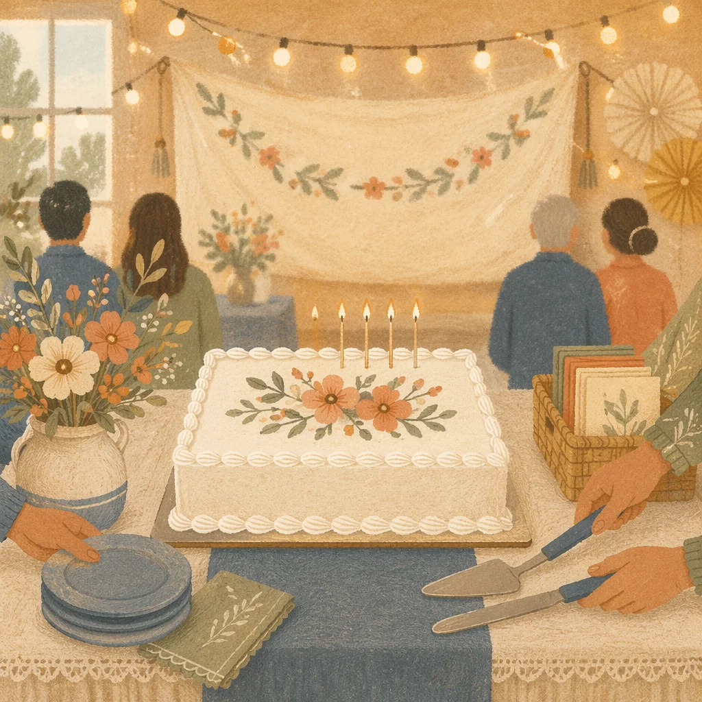 Church Anniversary Cake Celebration Banner Scene