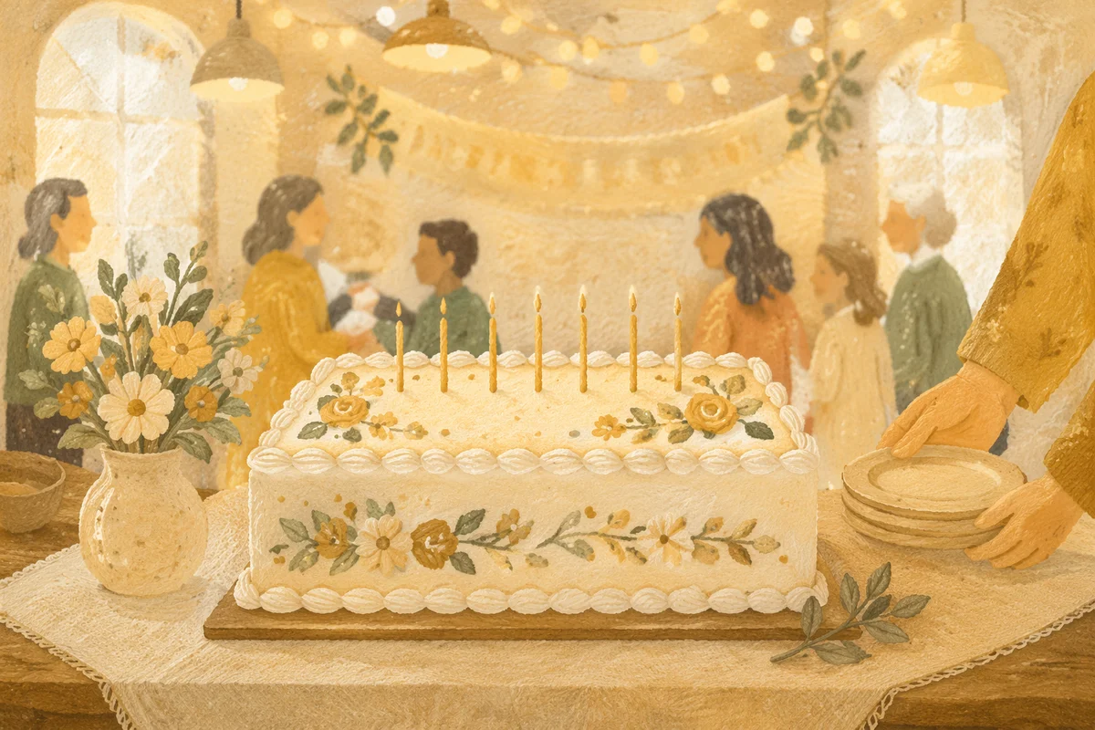 Church Anniversary Cake Celebration Banner Scene