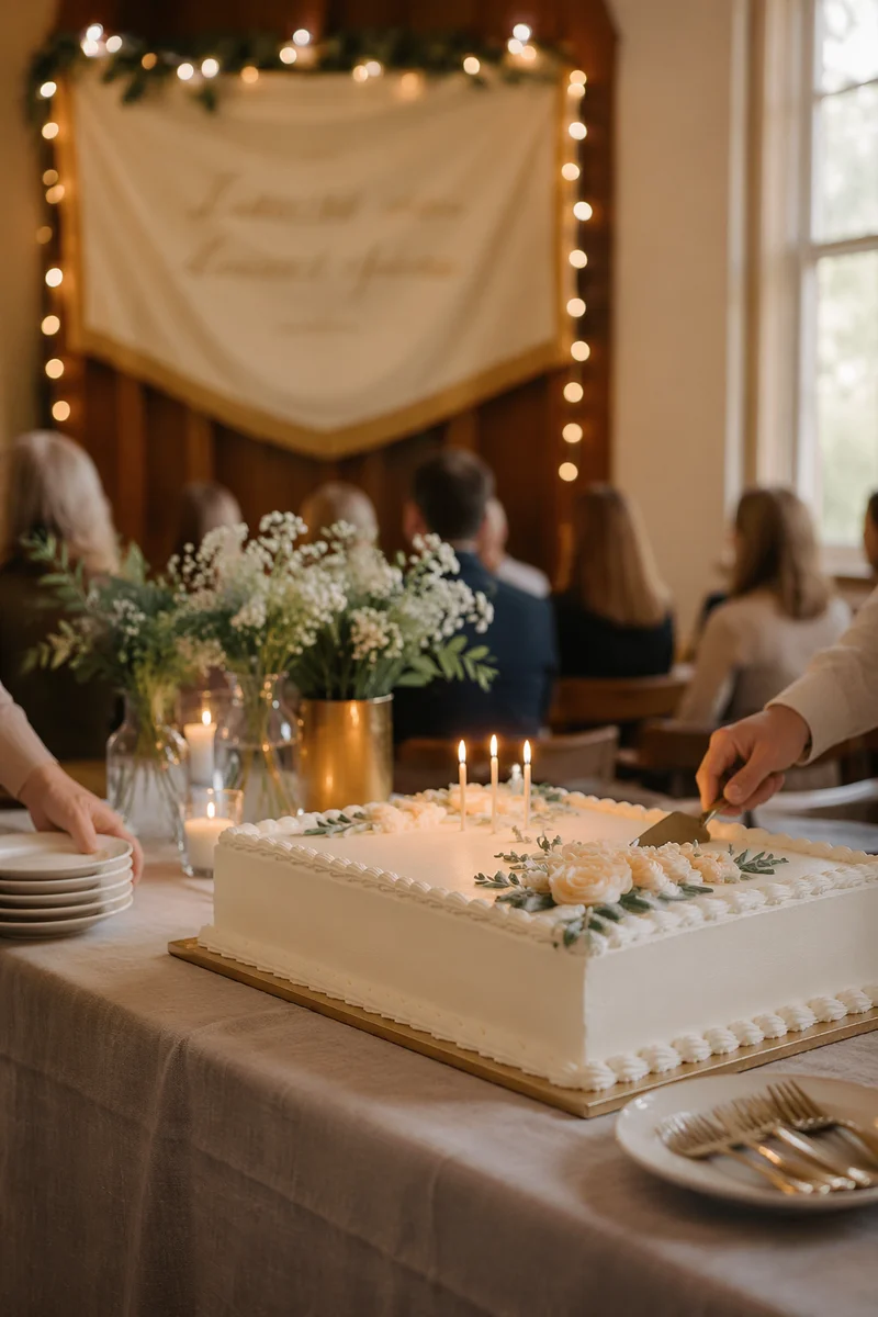 Church Anniversary Cake Celebration Banner Scene