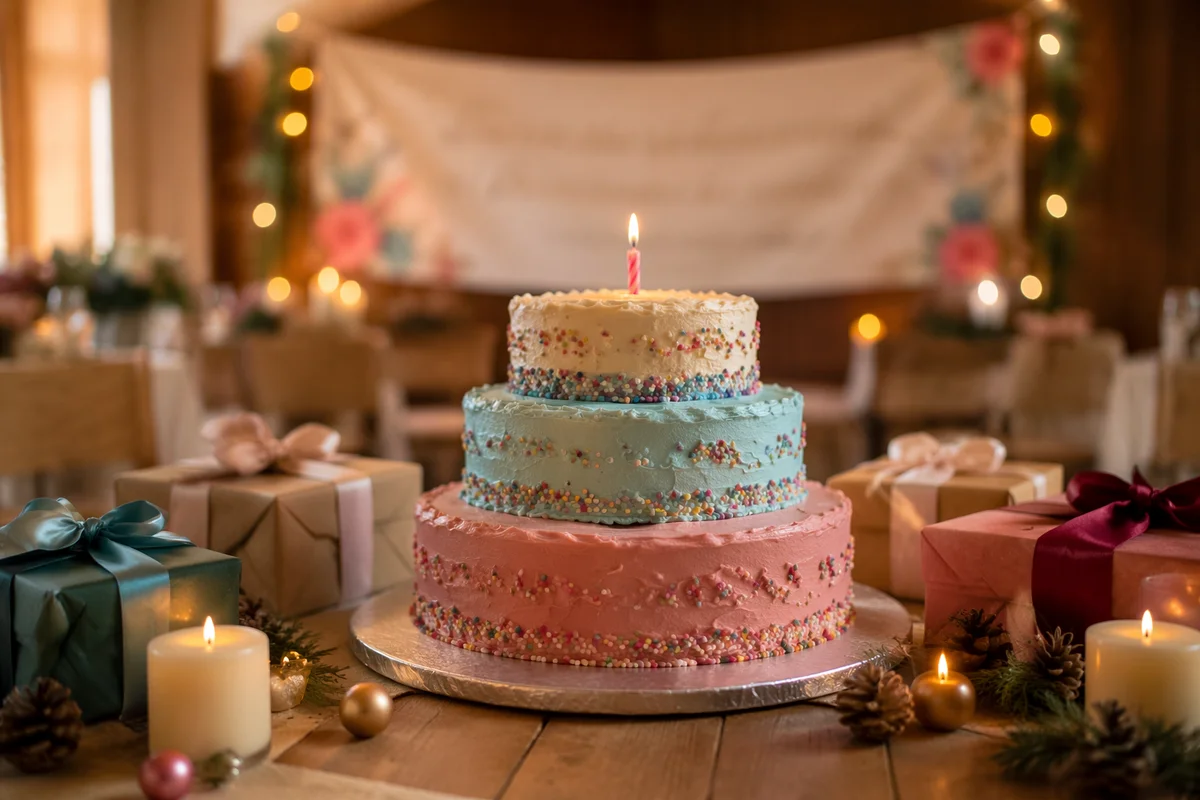 Church Anniversary Cake Celebration Banner Scene