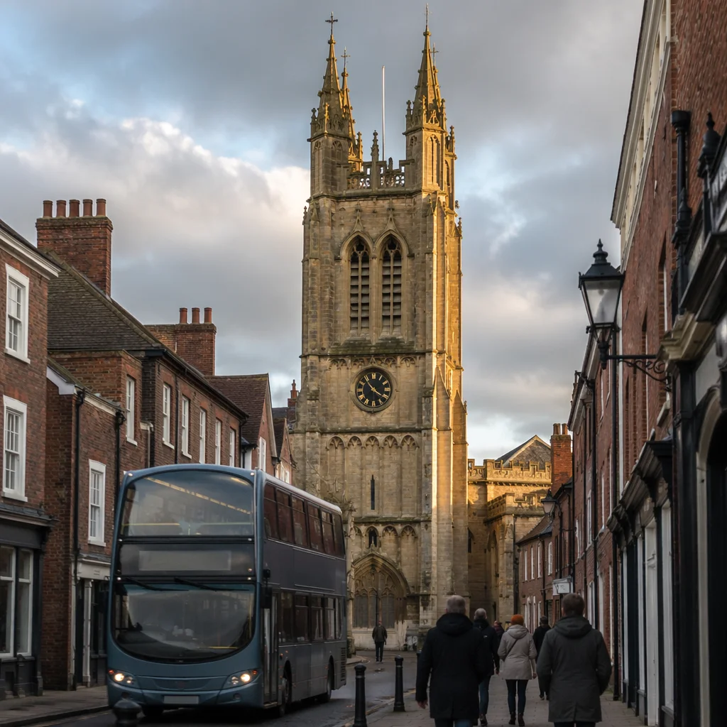 Sunday Morning Church Bell Tower Street