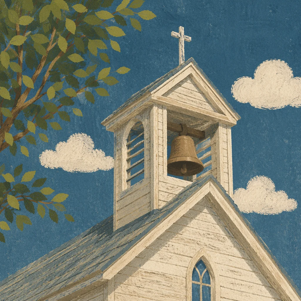 Wooden Church Bell Tower Under Blue Sky