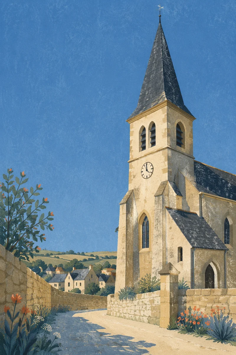Stone Church Bell Tower Under Blue Sky