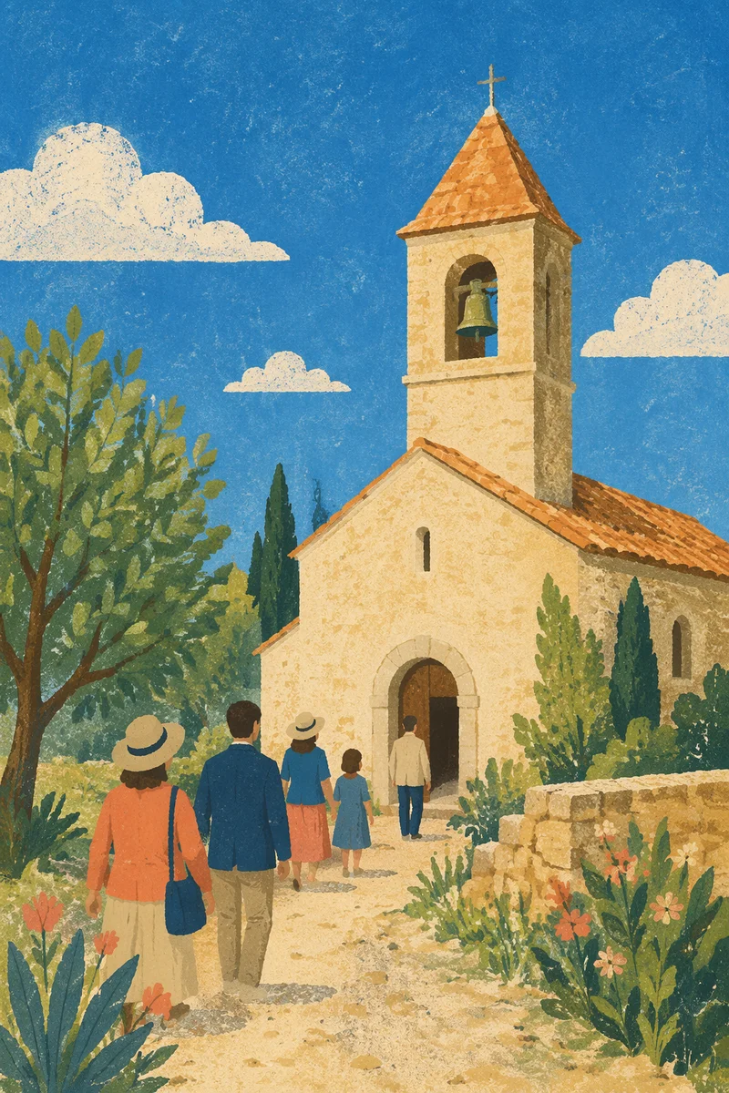 Countryside Church Bell Tower Under Blue Sky