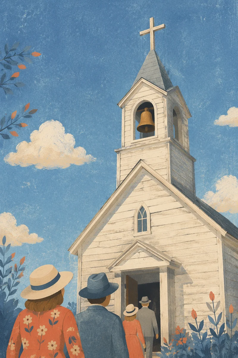 White Church Bell Tower Under Blue Sky