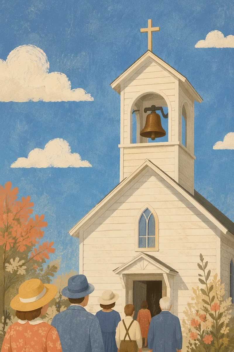 White Church Bell Tower Under Blue Sky