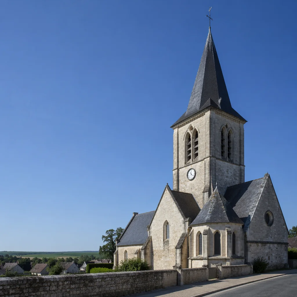 Rural Church Bell Tower Under Blue Sky