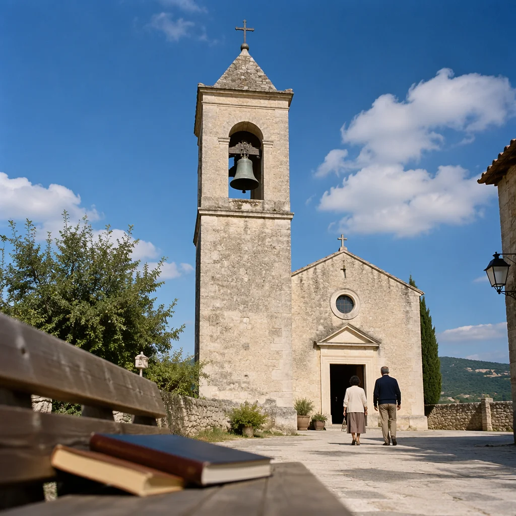 Stone Church Bell Tower Under Blue Sky