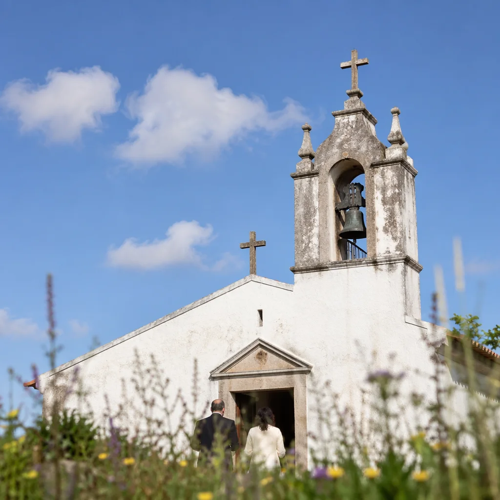 Countryside Church Bell Tower Under Blue Sky