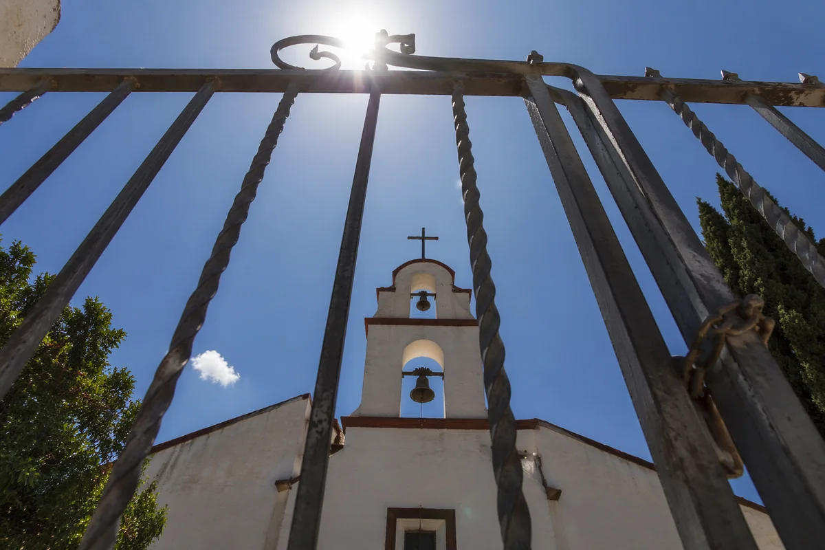 Church Bell Tower Beyond Iron Gate