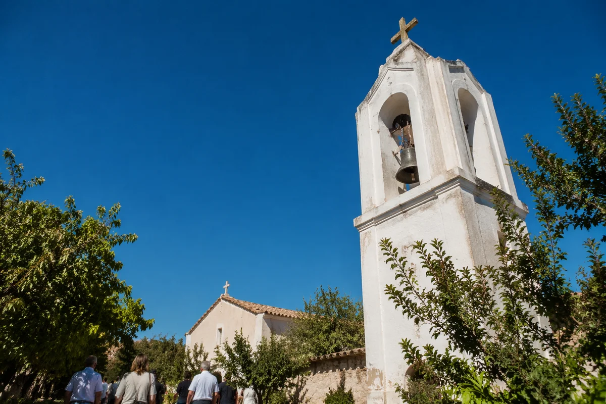 White Church Bell Tower Under Blue Sky