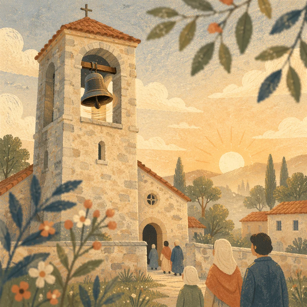Sunday Morning Church Bell Tower Sunrise