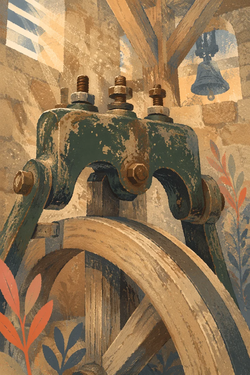 Sunday Morning Church Bell Tower Mechanism