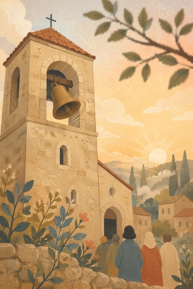 Sunday Morning Church Bell Tower