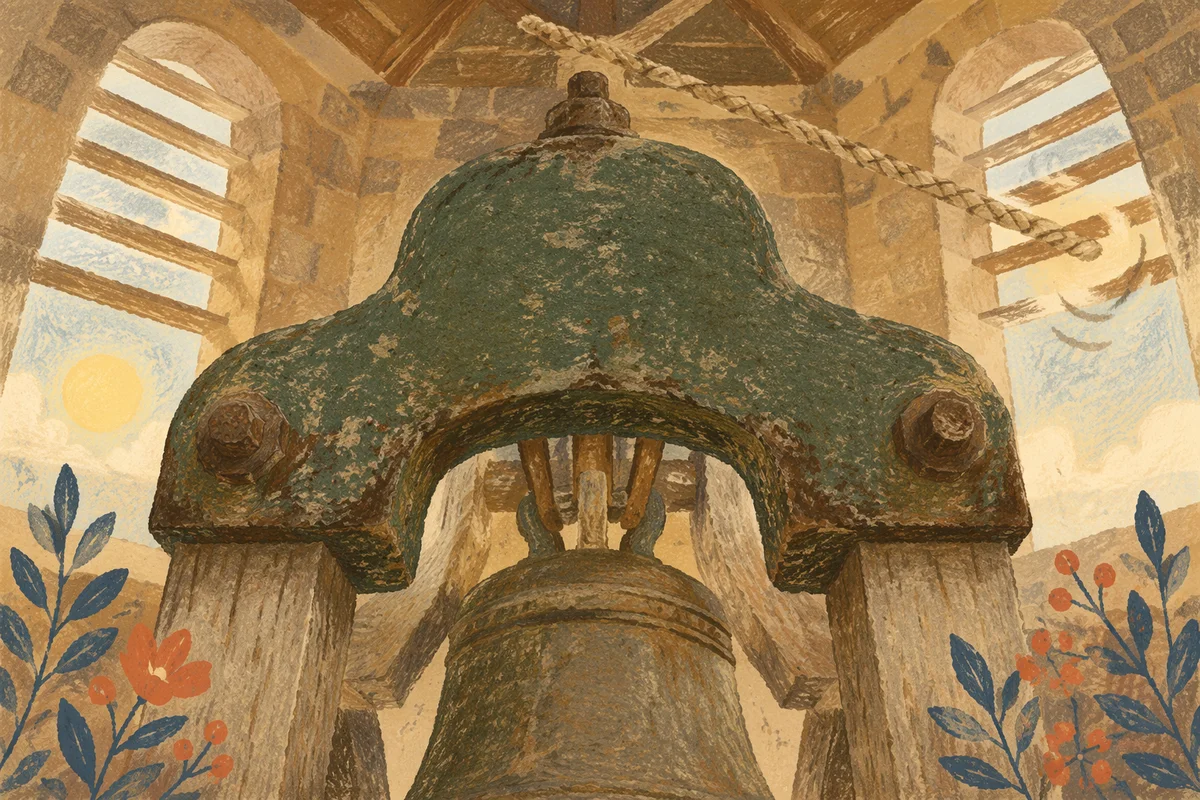 Historic Church Bell Tower Sunday Morning