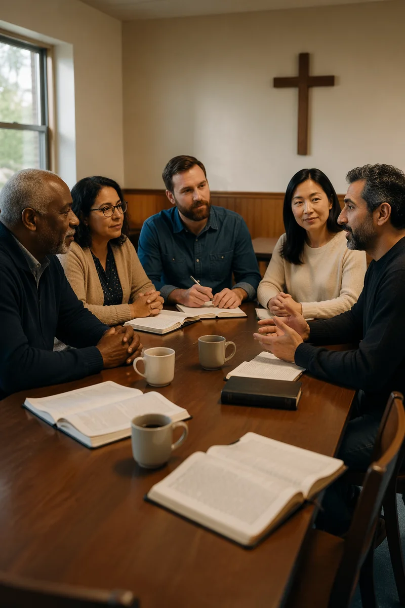 Church Board Meeting in Sunlit Room