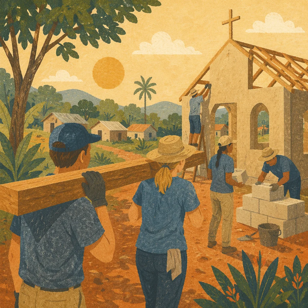 Overseas Volunteers Building Rural Church Together