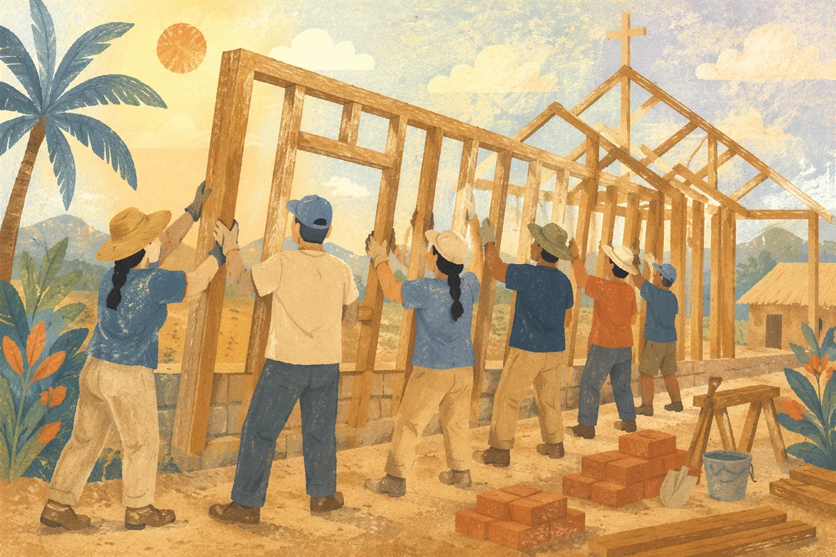 Overseas Volunteers Building Rural Church Together