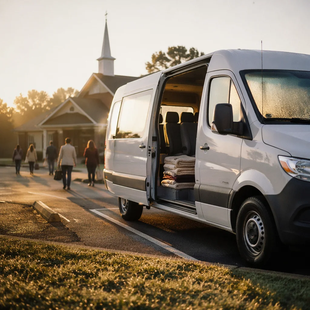 Church Shuttle Van on Sunday Morning