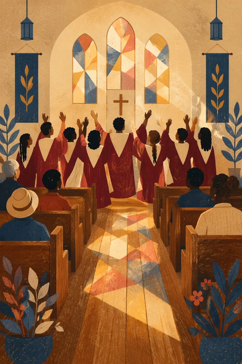 Joyful Gospel Choir in Warm Sanctuary