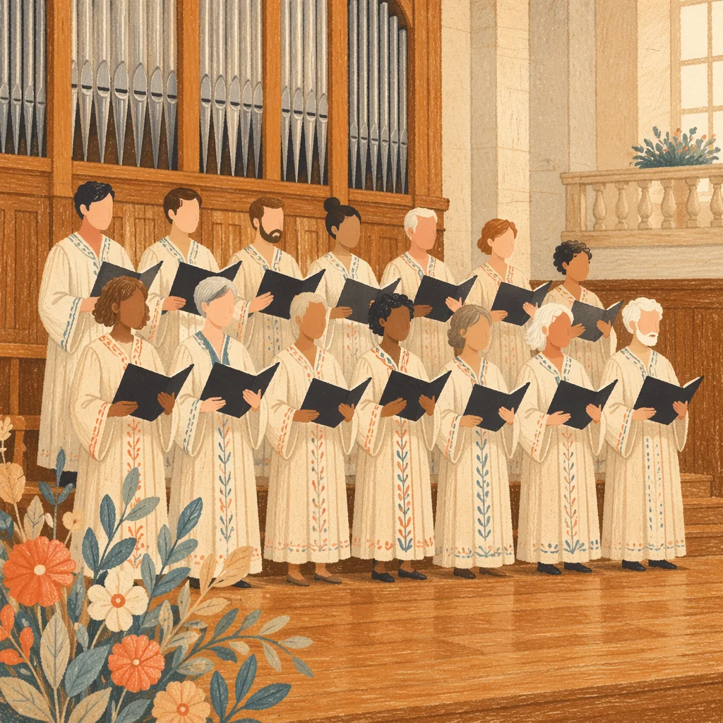 Traditional Church Choir in Sanctuary Robes