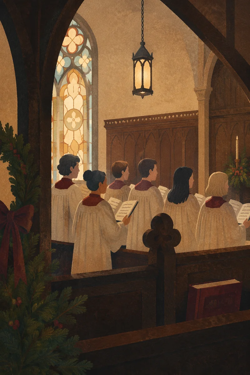 Church Choir Singing in Quiet Sanctuary
