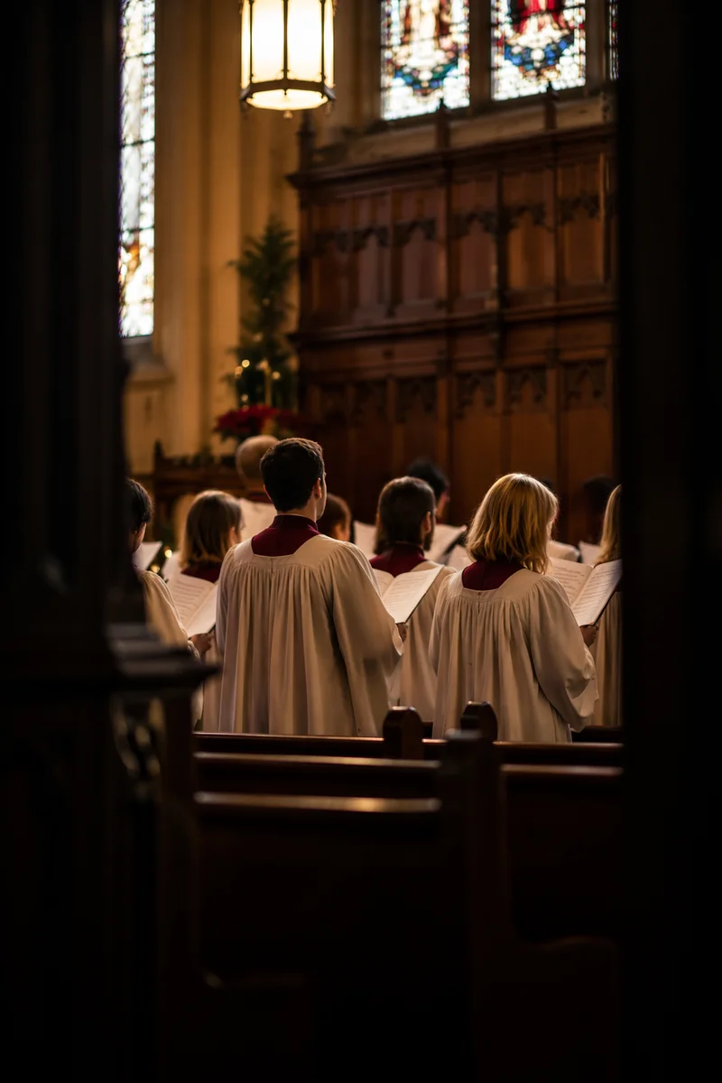Church Choir Singing in Quiet Sanctuary