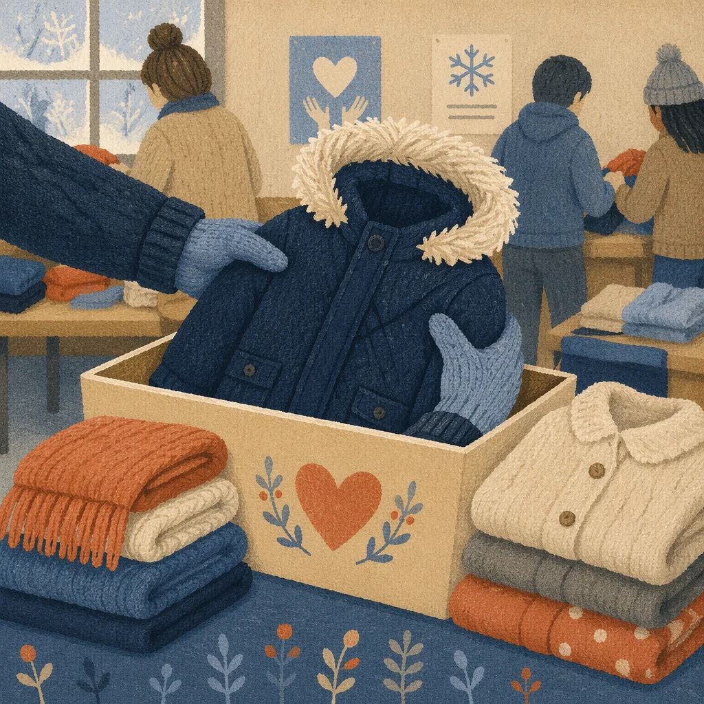 Church Winter Coat Drive Donation Scene