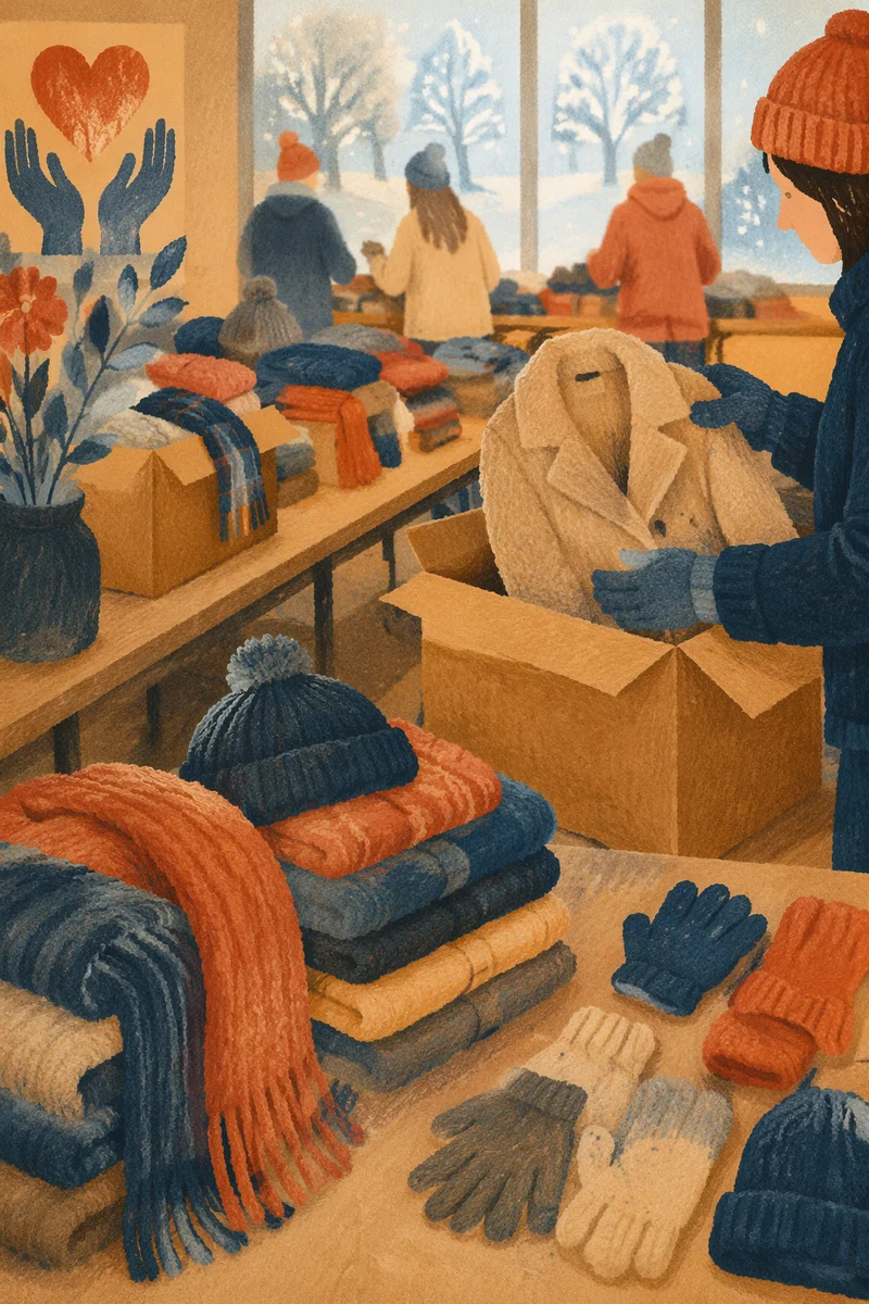 Church Winter Coat Drive Donation Table