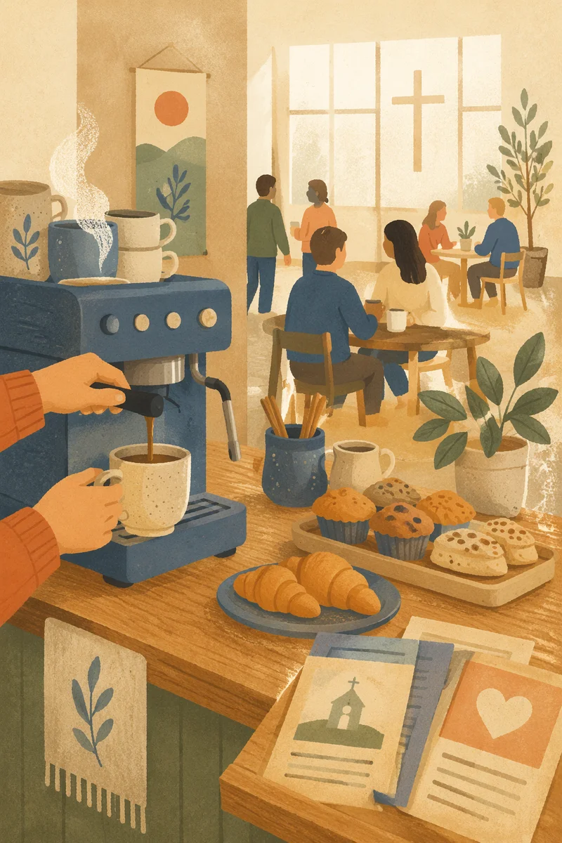 Welcoming Church Coffee Bar Fellowship Scene