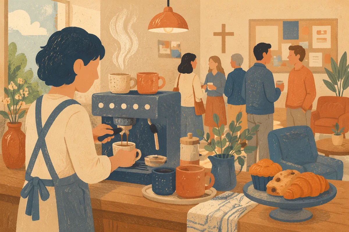 Welcoming Church Coffee Bar Fellowship Scene