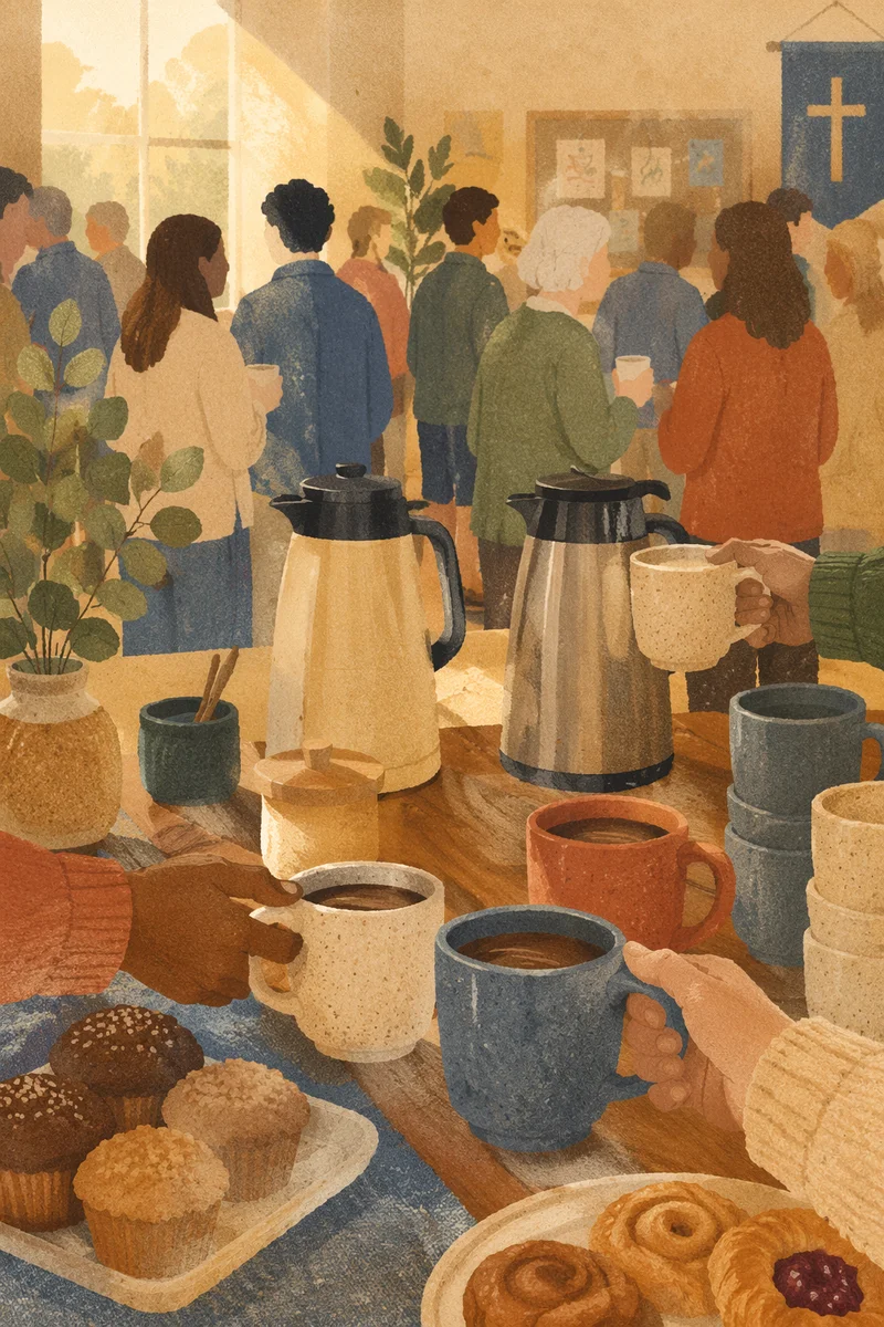 Welcoming Church Coffee Fellowship After Service