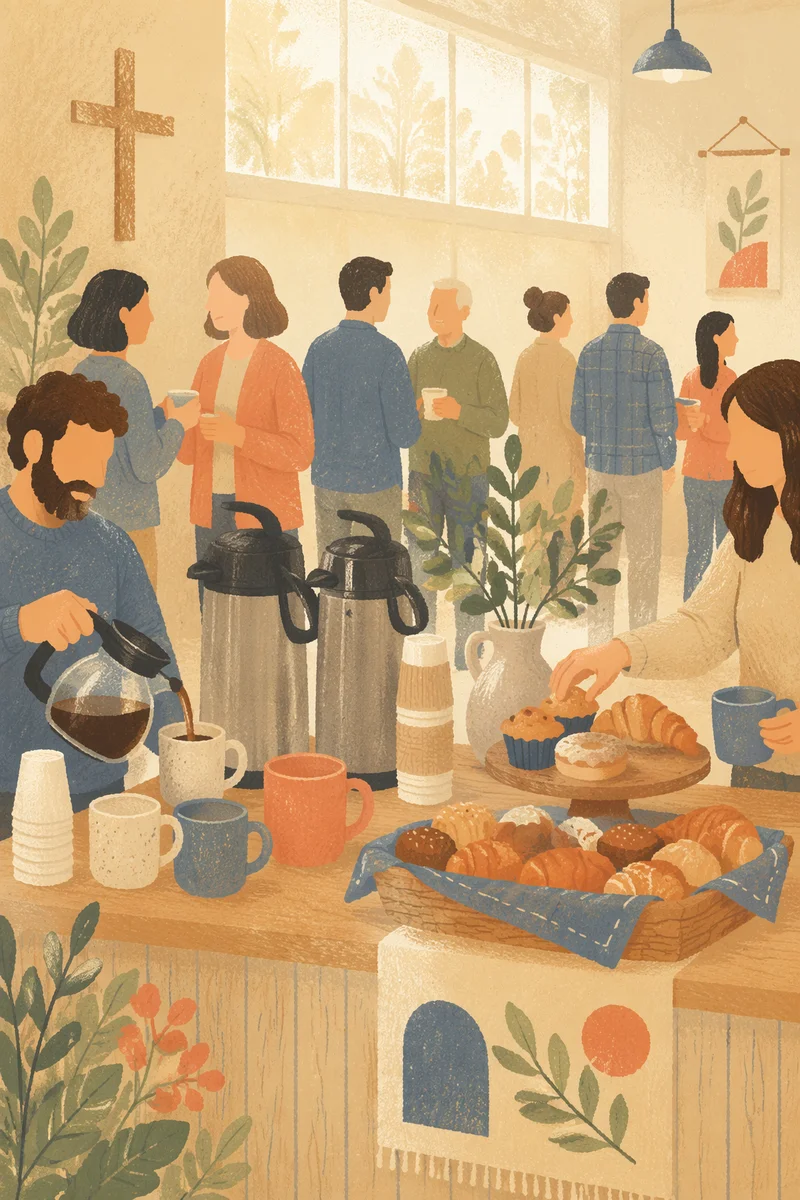 Welcoming Church Coffee Fellowship After Service