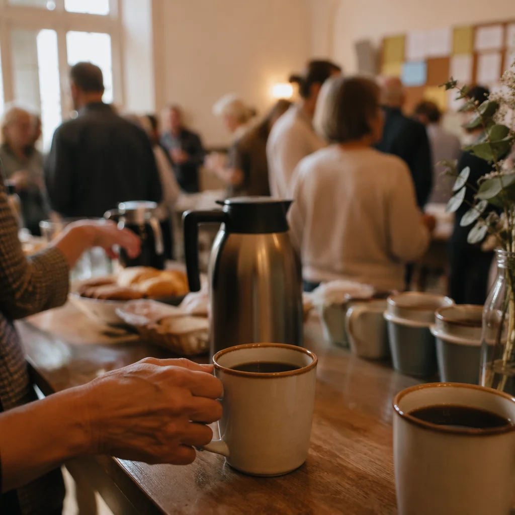 Welcoming Church Coffee Bar Fellowship Scene