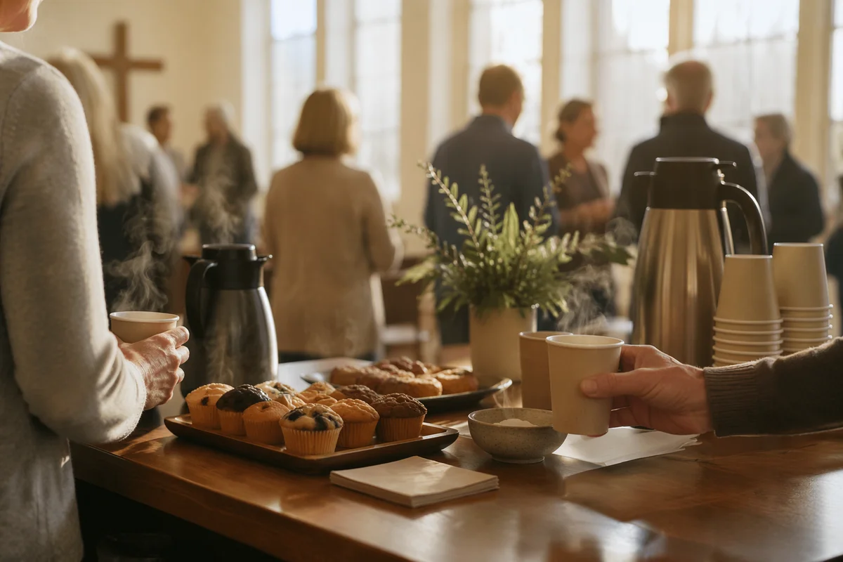 Welcoming Church Coffee Bar Fellowship Scene
