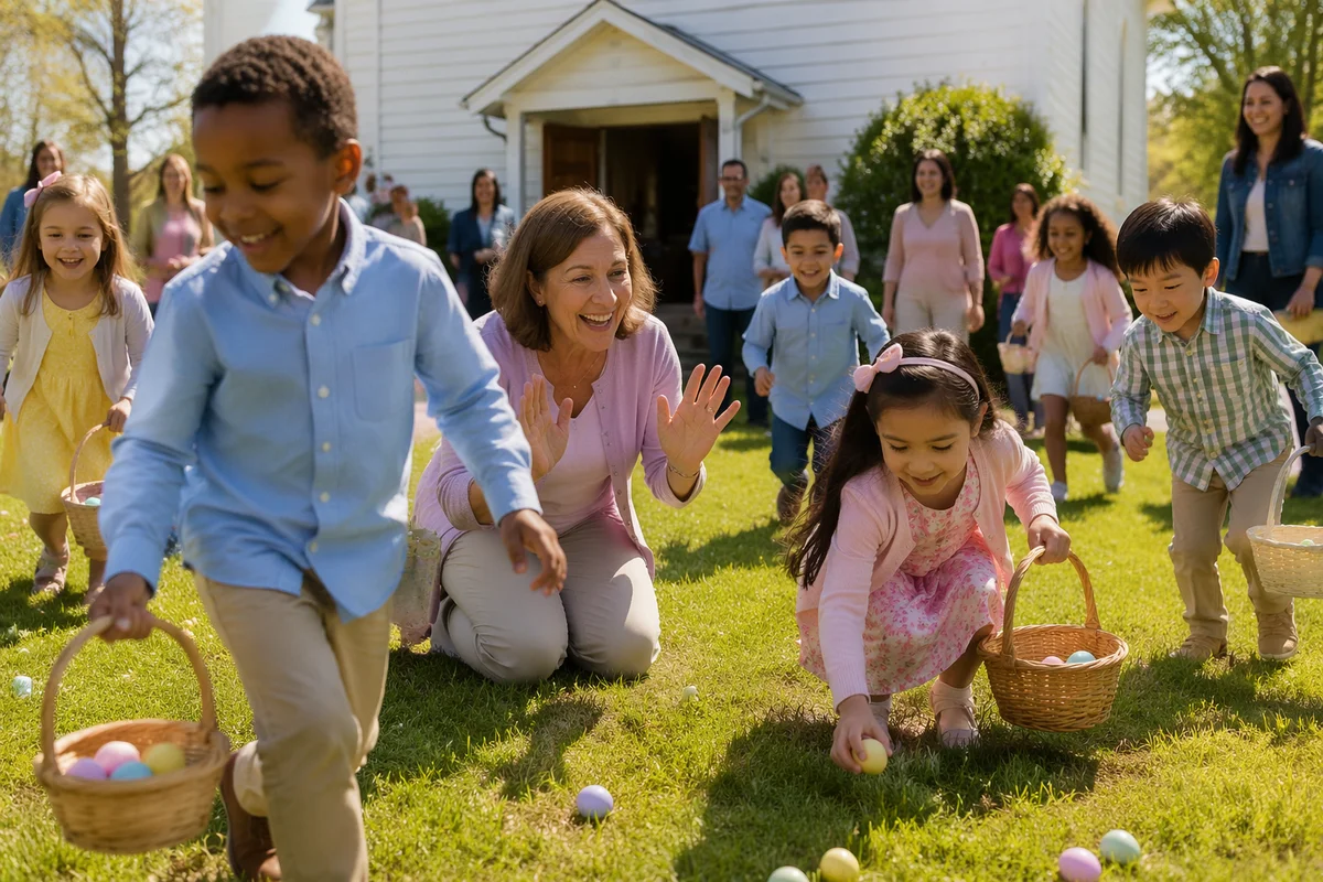 Children Easter Egg Hunt on Church Lawn